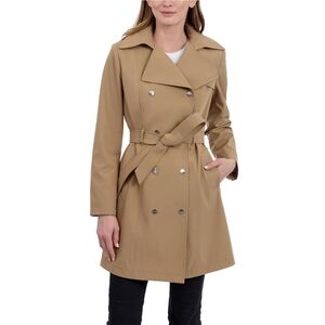 Calvin Klein Women's Double Breasted Trench Coat - Detachable Hood & Belt - NEW